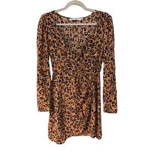 ASTR The Label Leopard Print Wrap Dress Size Large